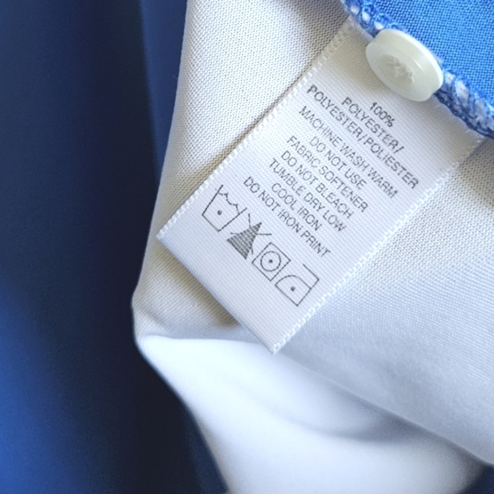 Women's Page & Tuttle Blue and White Cool Swing Golf Polo Performance Shirt, XL - Picture 4 of 4